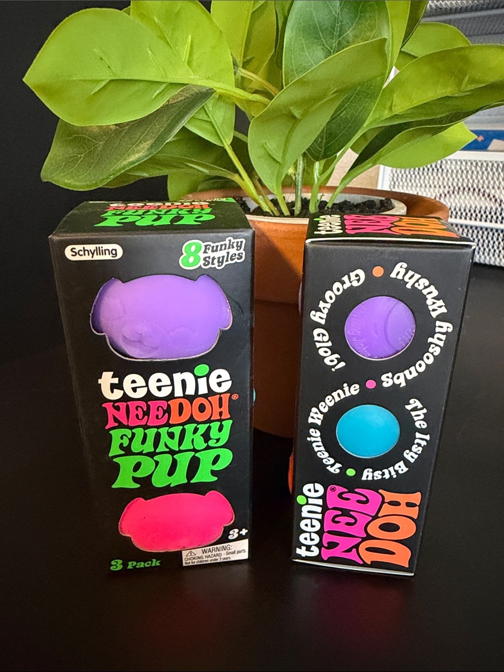 Set of TWO 2 Schylling Teenie NeeDoh Funky Pup & Groovy Globs Authentic